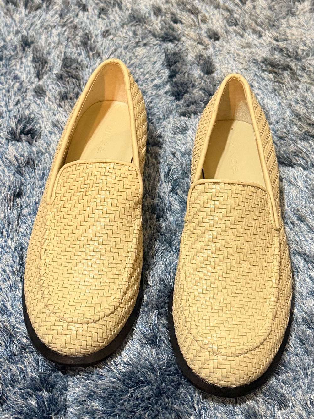 Vince Woven Slip-On Loafers - Natural Cream